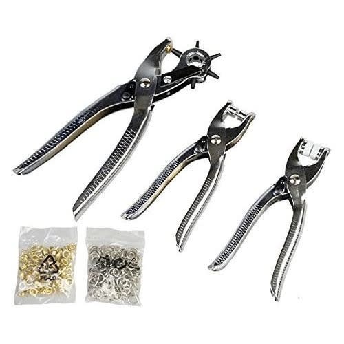 3-in-1 Leather Hole Punches + Eyelet Plier + Snap Plier