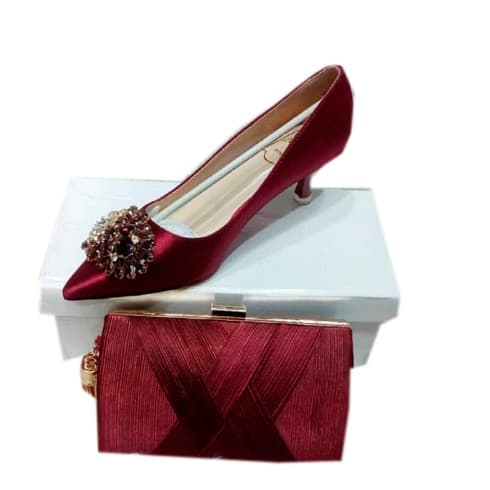 Wine Fashion Ladies Shoe And