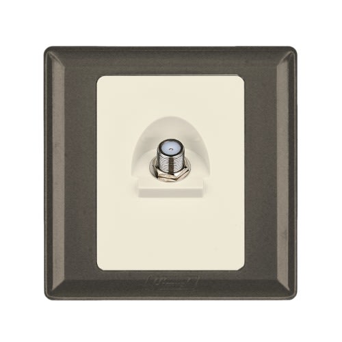 Himel Tv Socket -Advanced Series- 1 Gang -Satellite Socket F Type|| HWDA1SSB - Brown