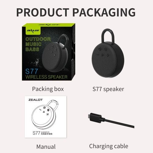 Zealot S77 Portable Ipx7 Waterproof Bluetooth Speaker