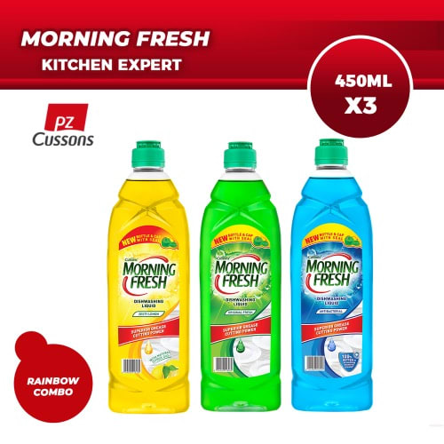 Rainbow Combo - Antibacterial , Original & Zesty Lemon Dish Washing Liquid - 450ml Each