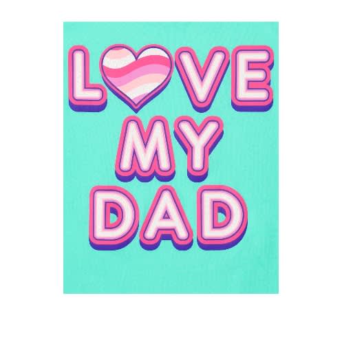 Girls Love My Cool Dad Graphic Glitters Top - Sea Blue And Pink 2 In 1