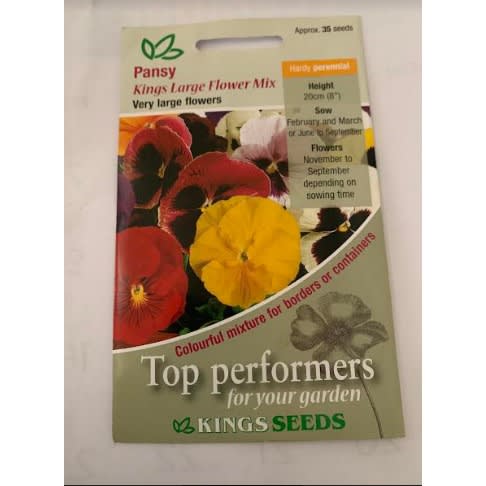 Pansy-kings Large Flower Mix-35 Seeds
