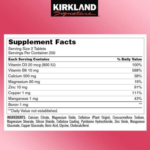 Calcium, Magnesium And Zinc With Vitamin D3- 500 Tabs