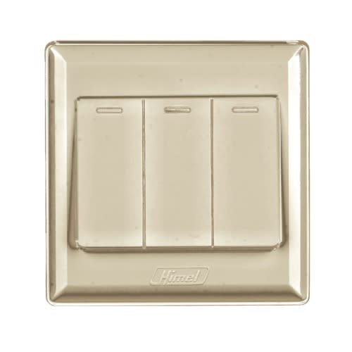 Switch - Advanced Series - 10Ax - 250V - 3 Gangs - 2Way|| HWDA3S2G - Gold