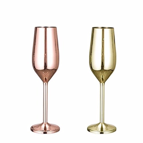 Stainless Steel Champagne Wine Cup - 6pcs