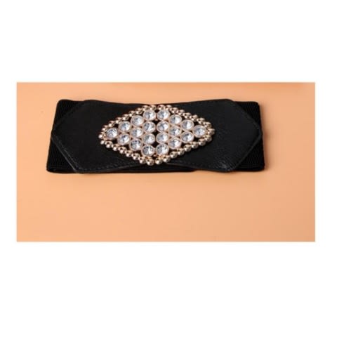 Elastic Waist Dress Belt - Black