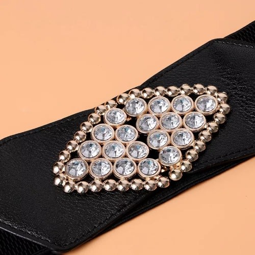 Elastic Waist Dress Belt - Black