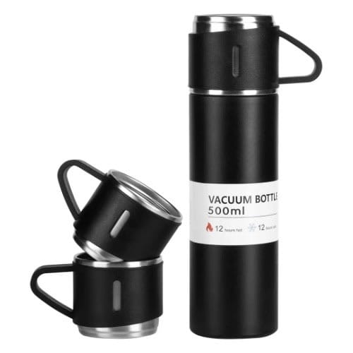 Vacuum Flask With 3 Cups - 500ml