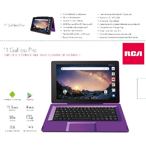 Galileo 11.5" 32 Gb Touchscreen Tablet Computer With Keyboard Case Quad-core 1.3ghz Pr