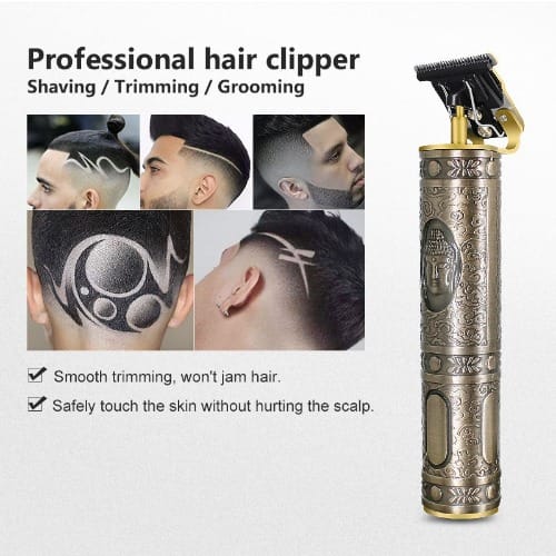 Gold Plated Rechargeable Hair Clipper And Trimmer