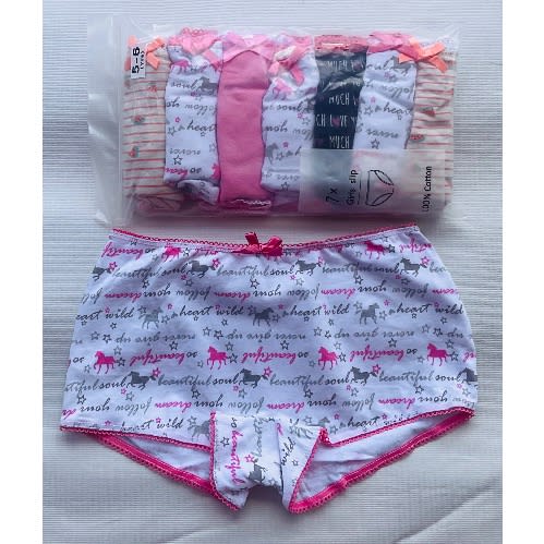 5-6yrs 7 Pack Colored Girls Briefs- B4
