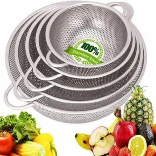 Stainless Steel Metal Sieve - 5 Pieces