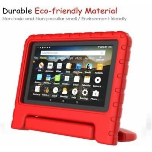 Stand Case Cover For Amazon Kindle Fire 7 / Fire Hd 8 Tablet Shockproof - Red