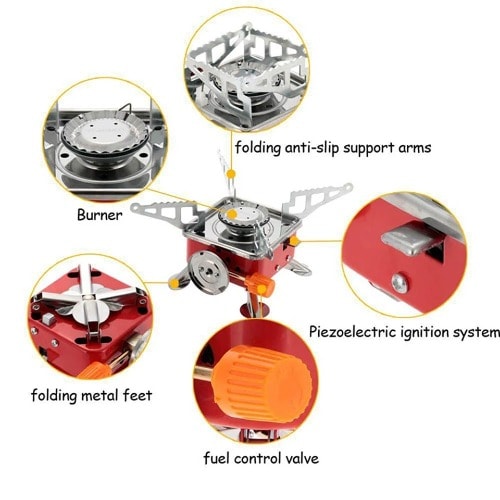 Outdoor Auto Ignition Foldable Camping Gas Cooker - Free Gas Included