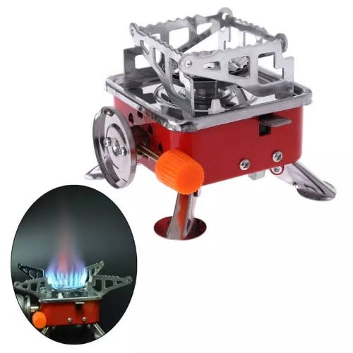 Outdoor Auto Ignition Foldable Camping Gas Cooker - Free Gas Included