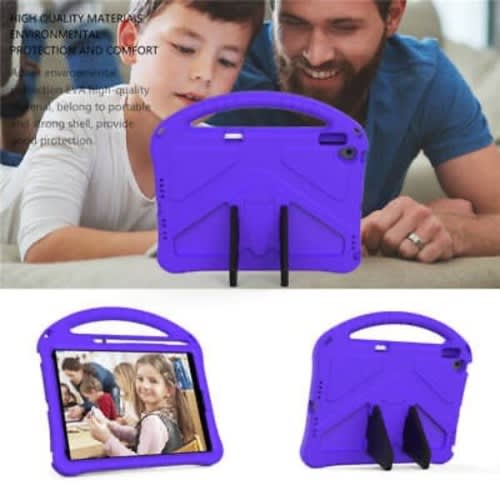 Shockproof Kids Eva Stand Case Handle Cover For iPad 7th 8th Gen 10.2" Tablet - Purple