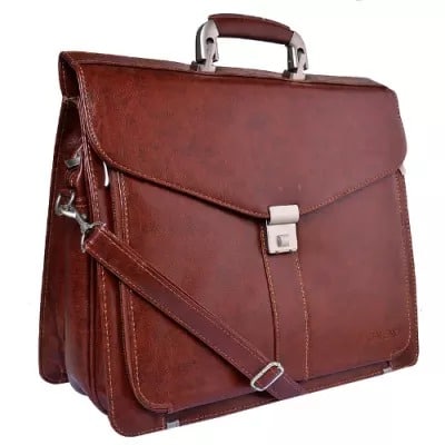 Leather Briefcase - Brown