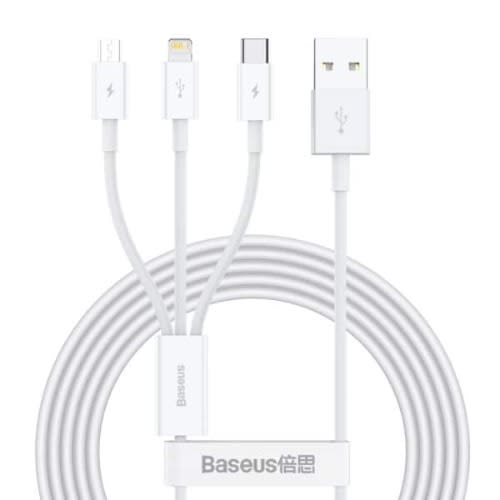 Uperior Series Fast Charging Data Cable Usb To M+l+c 3.5a 1.5m