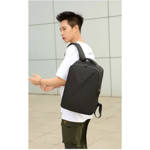3 Piece Set Laptop Backpack + Free USB Cable -Black