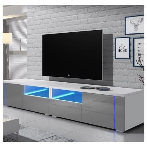 TV Stand - 6Ft - Grey & White