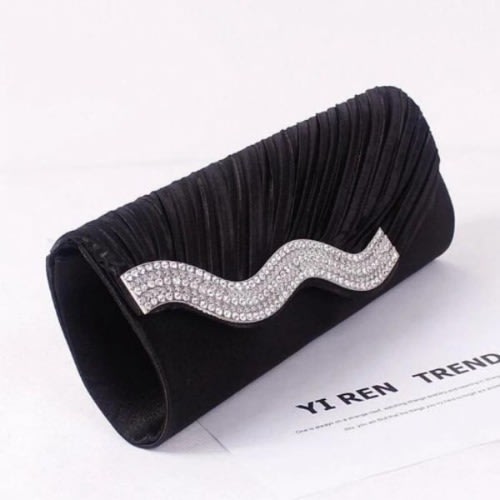 Shell Style Clutch Purse - Black