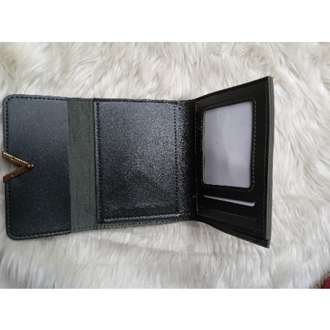 Women's Foldable Pu Leather Wallet - Army Green