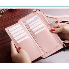 Women's Multifunctional  Pu Leather Wallet with Organizers - Black