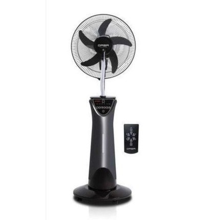 16" Rechargeable Fan + Remote + Led Light - Black