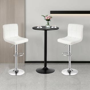Costway 3 Pieces Bar Table Set- White