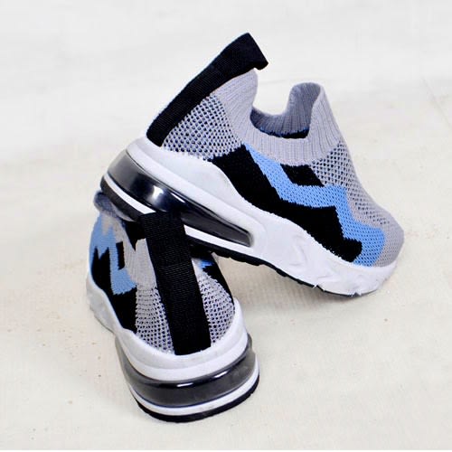 Girls Knitted Sneakers -Grey & Black