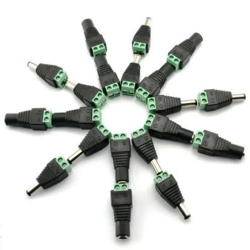 10 Pair (20pcs) Coax Cat5 To Bnc Dc Power Male Jack Plug Dc Female Connector Plug Adapter