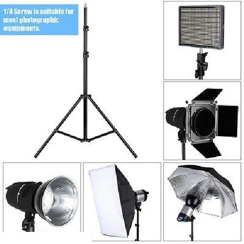 7ft 2m Photo Studio Video Camera Light Stand Flash Softbox Tripod + Phone & Tablet Holder
