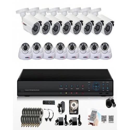 Anspo 16channel Hdmi Dvr Cctv Kits Security Cameras System W/ 8 Outdoor Bullet+ 8 Indoor