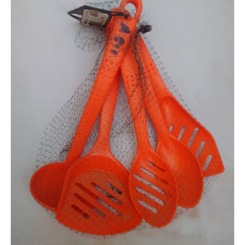 5 Pieces Plastic Cooking Utensils Set - Orange