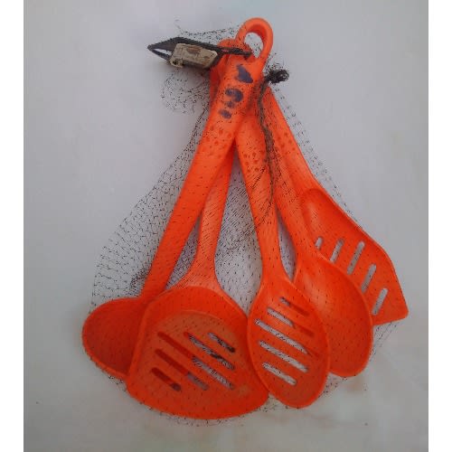 5 Pieces Plastic Cooking Utensils Set - Orange