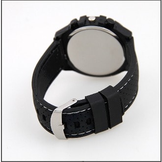 Quality Rubber Men Sports Quartz Wrist Watch Black