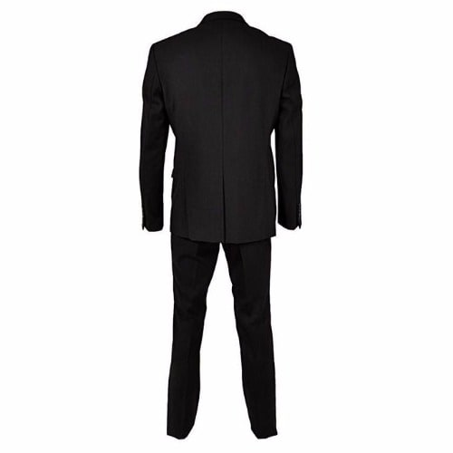 Men's Superior Slim Fit Suit with Double Back Slit -Vent - Black