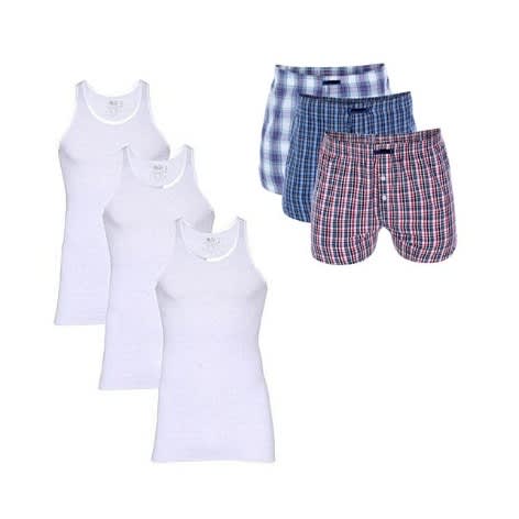 Six-in-1 Men's Underwear - Singlets & Boxer