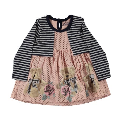Baby Girl Dress Teddy Salmon