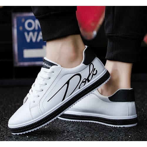 Unisex Sport Lace Up Sneaker - White And Black