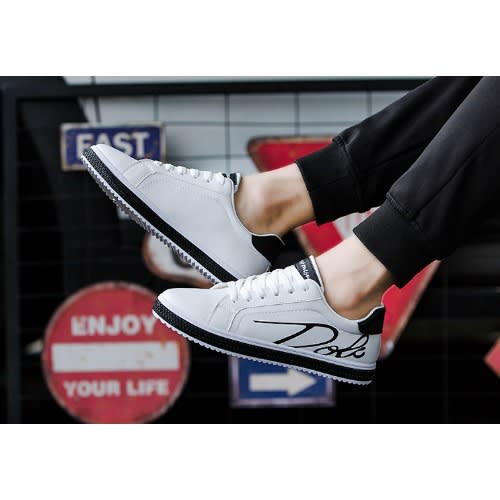 Unisex Sport Lace Up Sneaker - White And Black