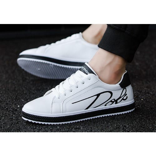 Unisex Sport Lace Up Sneaker - White And Black