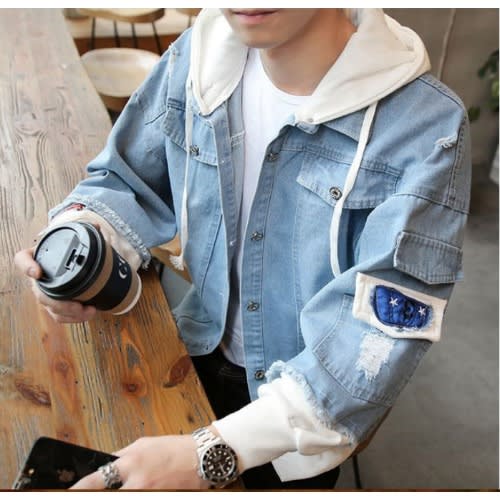 Men Jeans Denim  Hoodie  Jacket