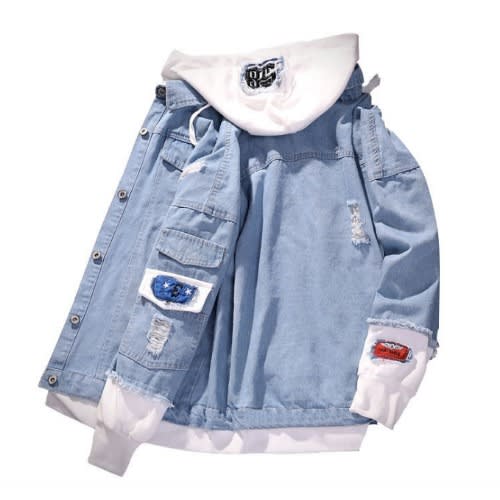 Men Jeans Denim  Hoodie  Jacket
