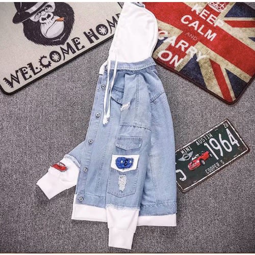 Men Jeans Denim  Hoodie  Jacket