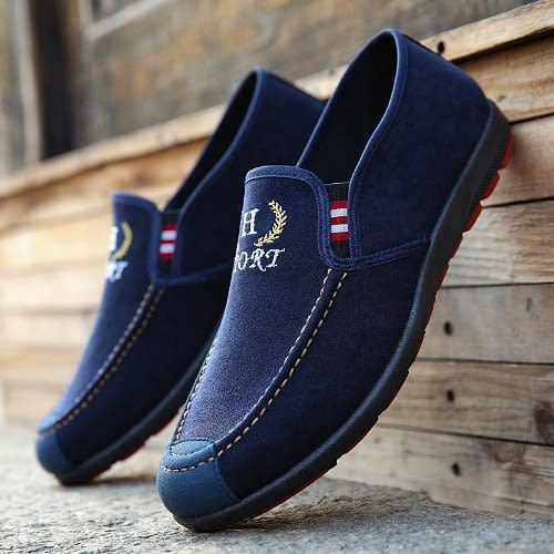 Men's Suede Casual Shoes - Blue