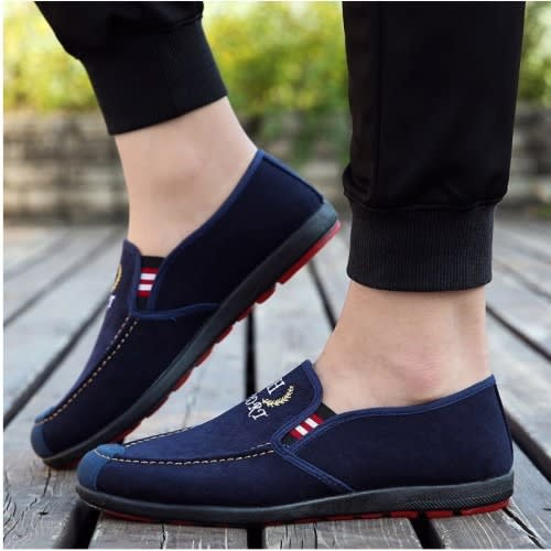 Men's Suede Casual Shoes - Blue