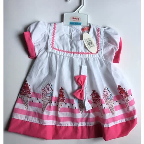 3pcs Cotton White Cape Baby Dress
