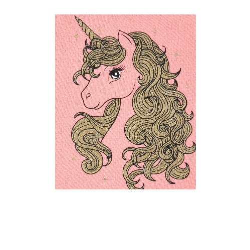 Girls Unicorn Full Hair Glitters Top - Coral